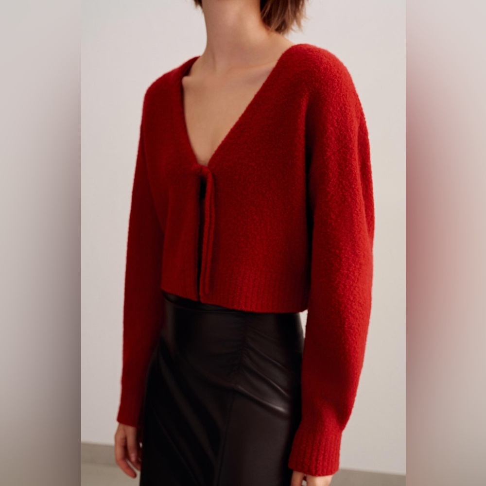New! Neiwai Red Crimson Knot Cardigan ❤️ Small NWT! - Picture 7 of 10
